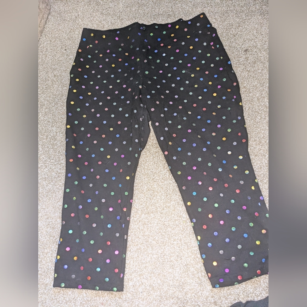 torrid Black capris Rainbow Polka Dots